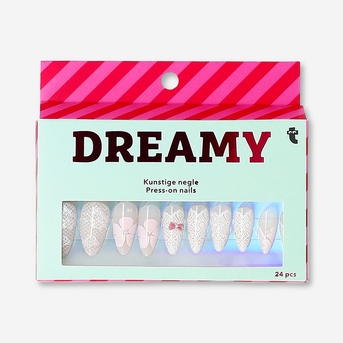 Flying Tiger Copenhagen 3D bows press-on nails for personal care, featuring decorative bow designs on natural-looking nail tips.