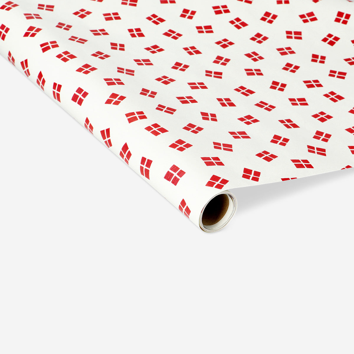 Office 300 cm wrapping paper featuring Danish flag design by Flying Tiger Copenhagen, shown laid out flat.