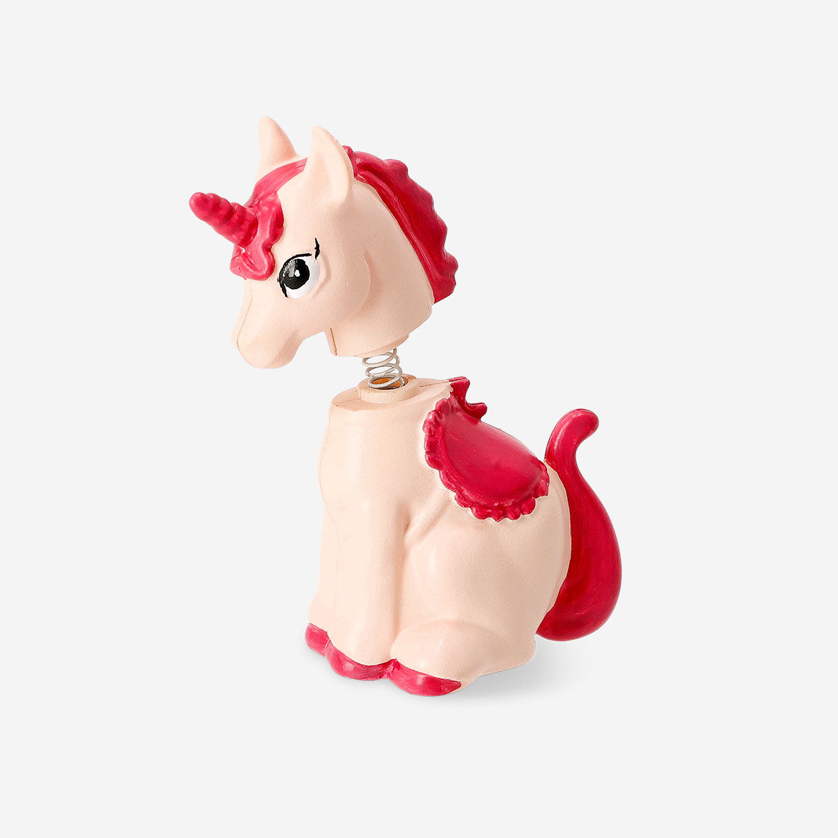Flying Tiger Copenhagen unicorn bobblehead toy with a colorful, whimsical design and a springy head for playful movement.