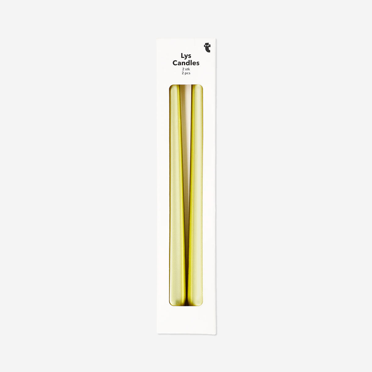 Pair of gold dinner candles from Flying Tiger Copenhagen, elegant home decor candles for dining or special occasions.
