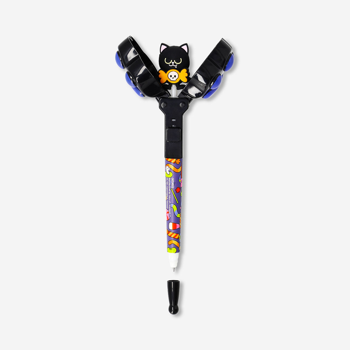 Black cat ballpoint pen from Flying Tiger Copenhagen, stylish office pen with a cute cat design on the barrel.