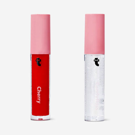 Lip gloss gift set with cherry and candyfloss fragrance - 2 x 7 ml