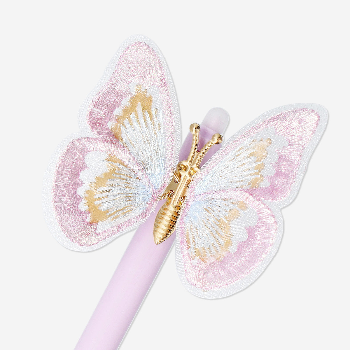 Pink erasable pen with butterfly