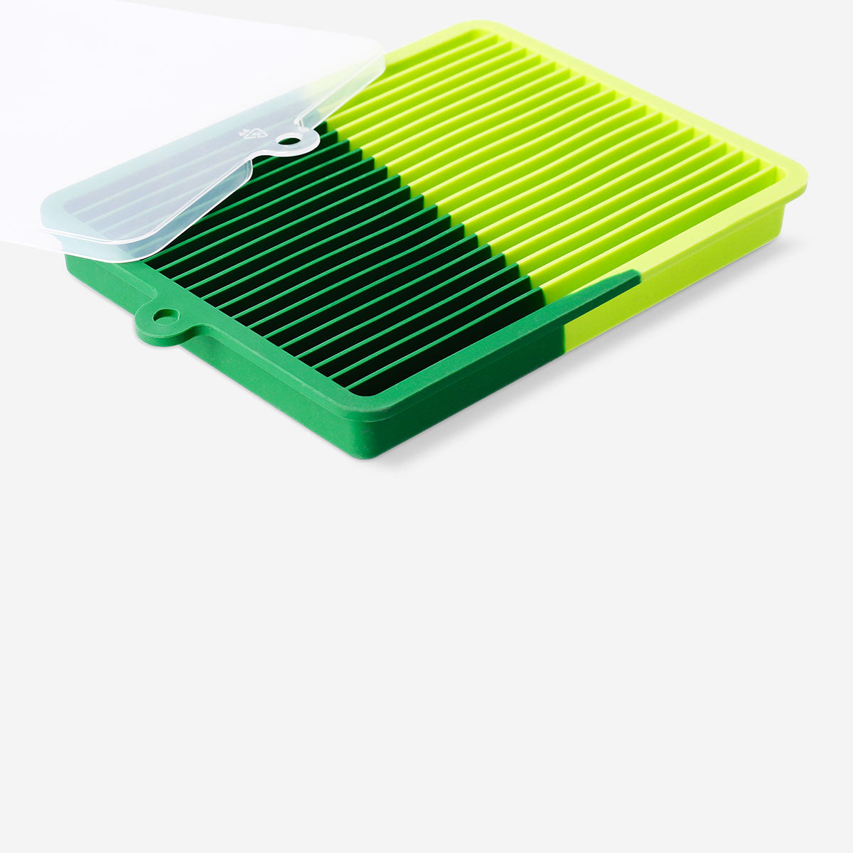 Flying Tiger Copenhagen ice cube tray with lid for making crushed ice, kitchen accessory with durable plastic design.