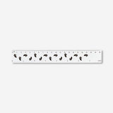 Transparent Flying Tiger Copenhagen 20 cm office ruler showing measurement markings on clear plastic.