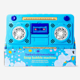 Flying Tiger Copenhagen soap bubble machine toy with tape recorder design, colorful plastic with bubble solution and playful features.