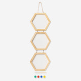 Hobby 3 in 1 hexagonal canvas set by Flying Tiger Copenhagen, featuring colorful hexagonal canvases for artistic projects.