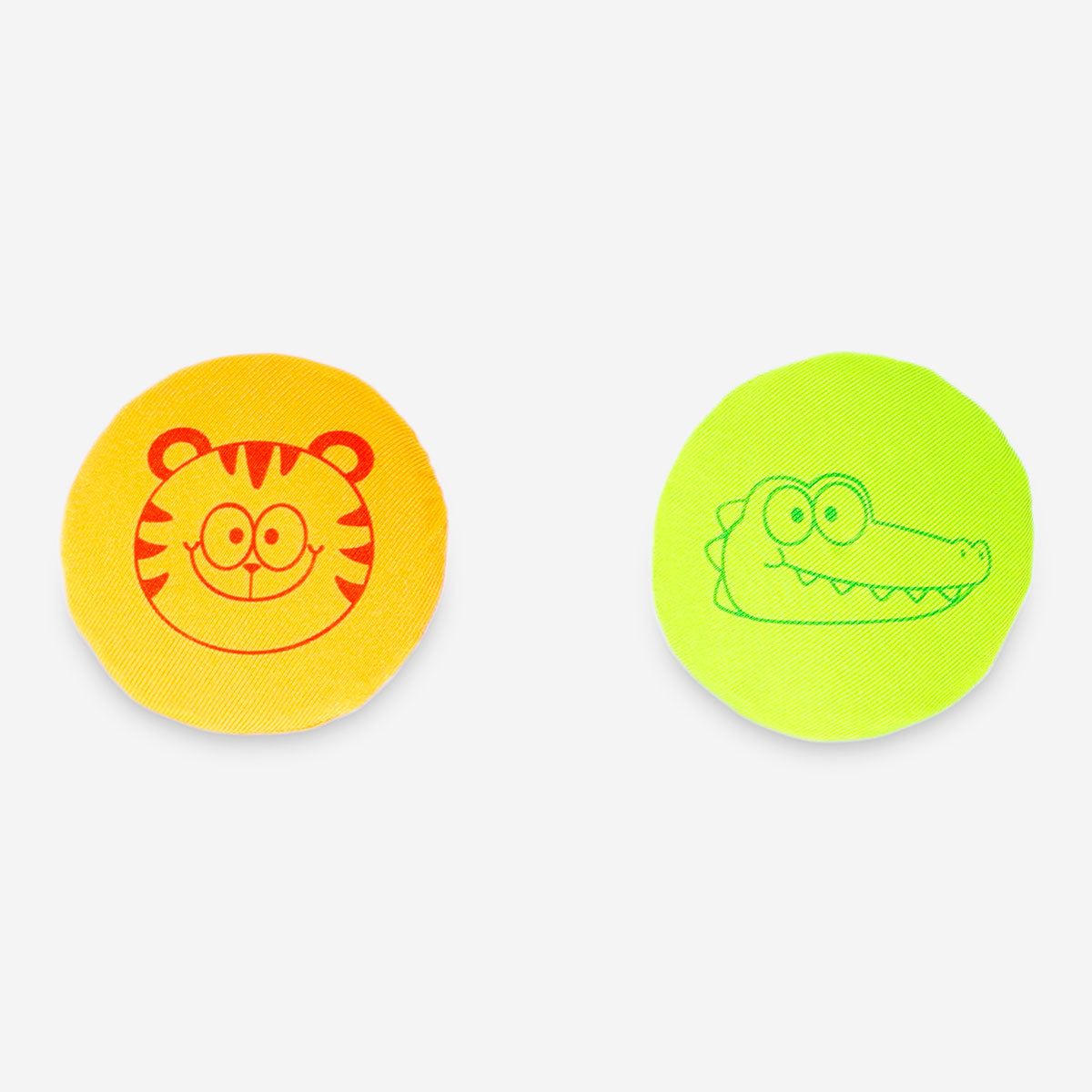 Two Flying Tiger Copenhagen water bounding balls for kids, colorful toy balls designed for water play and outdoor fun.