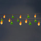 Flying Tiger Copenhagen Christmas string lights featuring festive tree and Santa designs for holiday home decor.