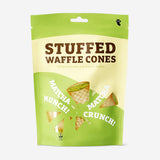 Matcha-flavored waffle cones from Flying Tiger Copenhagen, shown in a close-up image highlighting their green tea flavor.