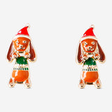 Ear studs - Sausage dogs with Santa hat