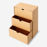 Horisontal skrivebordsorganiser i hobbypapir med 3 skuffer