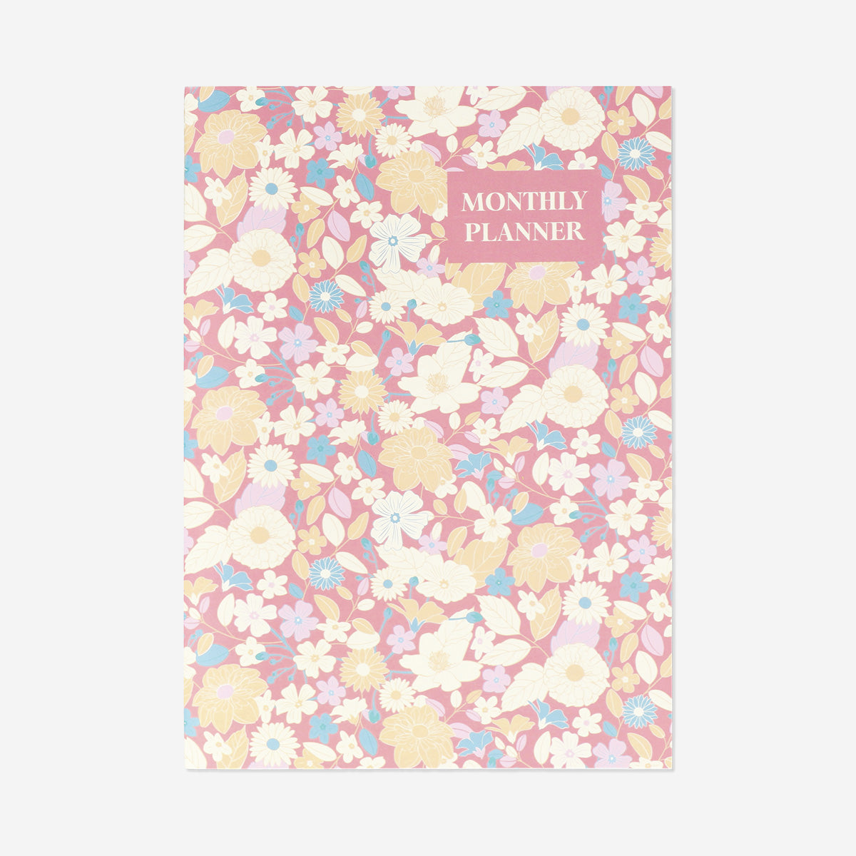 A4 monthly planner with a soft floral cover, designed for office use, by Flying Tiger Copenhagen.