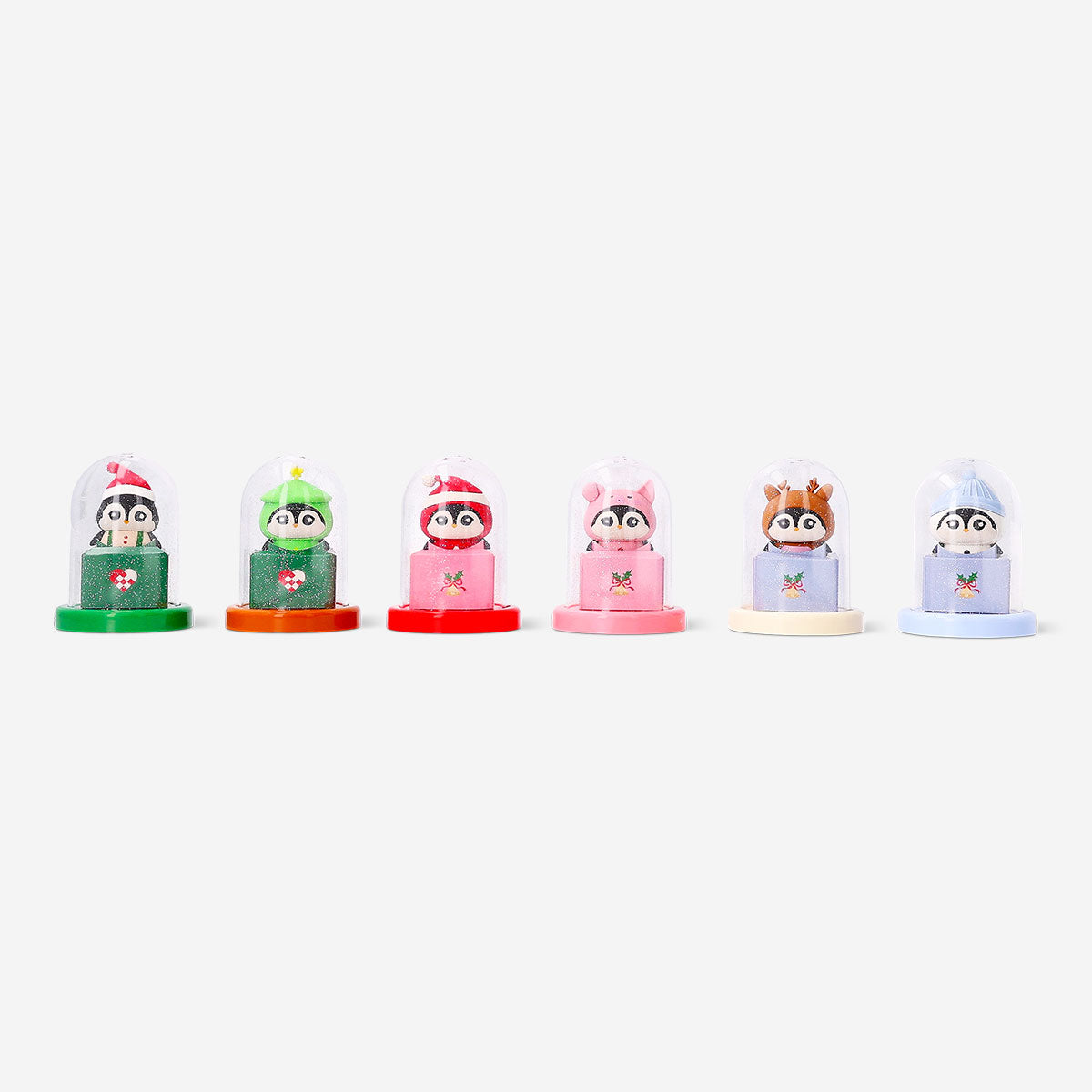 Set of colorful Christmas erasers from Flying Tiger Copenhagen, designed as fun office collectibles for holiday cheer.
