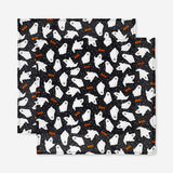 Set of two Flying Tiger Copenhagen fabric napkins with ghost print, ideal for home table decor and casual dining.