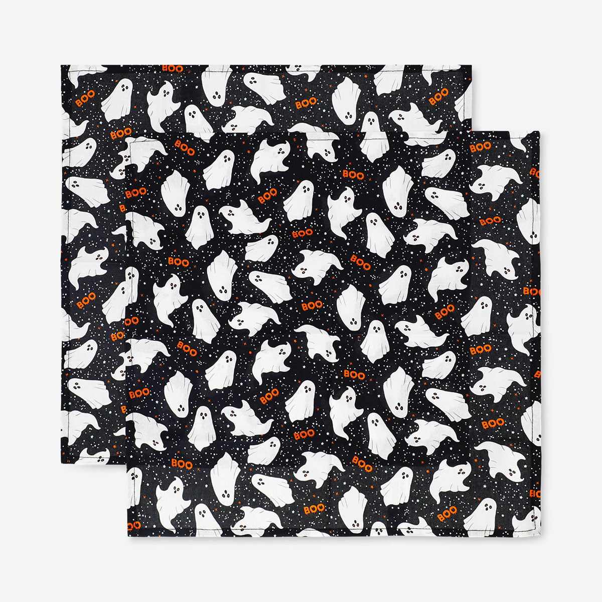 Set of two Flying Tiger Copenhagen fabric napkins with ghost print, ideal for home table decor and casual dining.