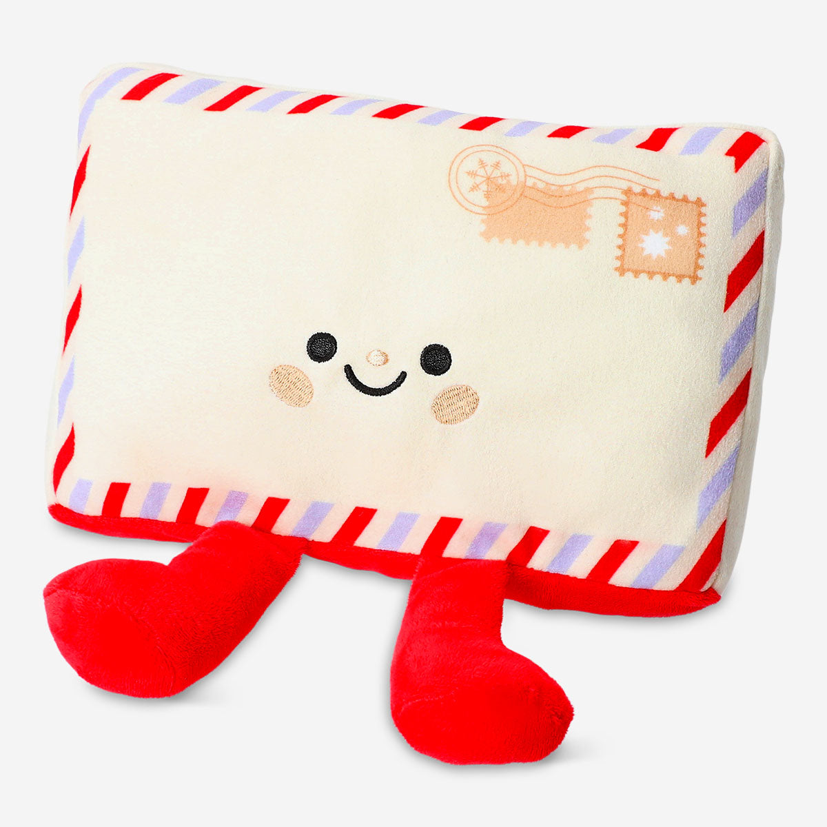 Flying Tiger Copenhagen plush toy shaped like a smiling letter to Santa, soft and colorful Christmas-themed gift for children.