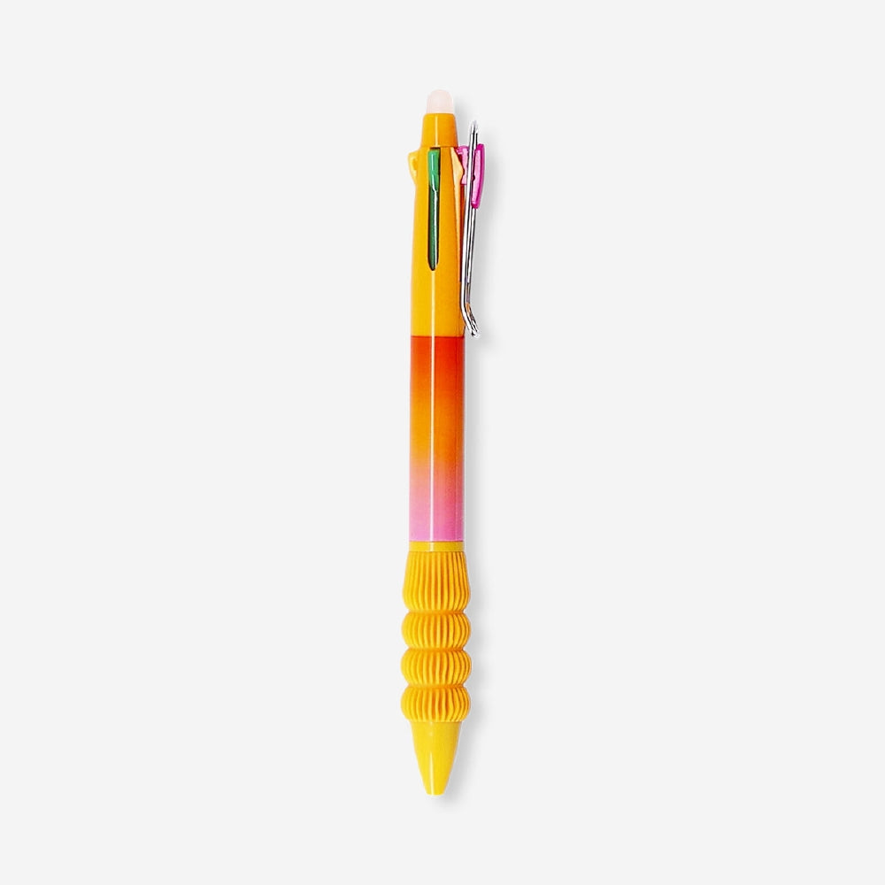 Multicolored erasable gel pen from Flying Tiger Copenhagen, orange and vibrant ink, ideal for office writing and note-taking.