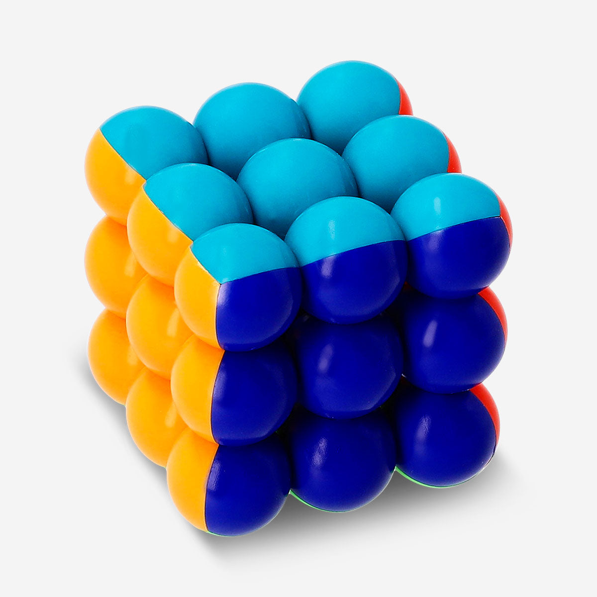 Flying Tiger Copenhagen IQ Cube game featuring a colorful bubble design, with interconnected puzzle pieces for brain-teasing fun.