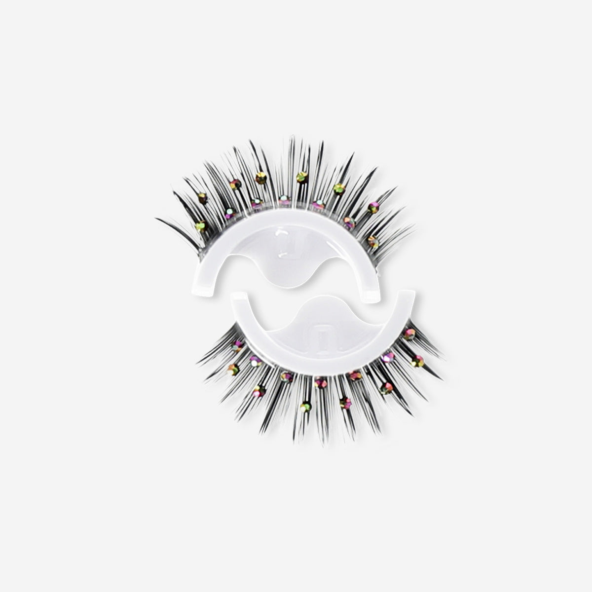 Flying Tiger Copenhagen adhesive rhinestone eyelashes with sparkling stones for a bold, glamorous eye look.