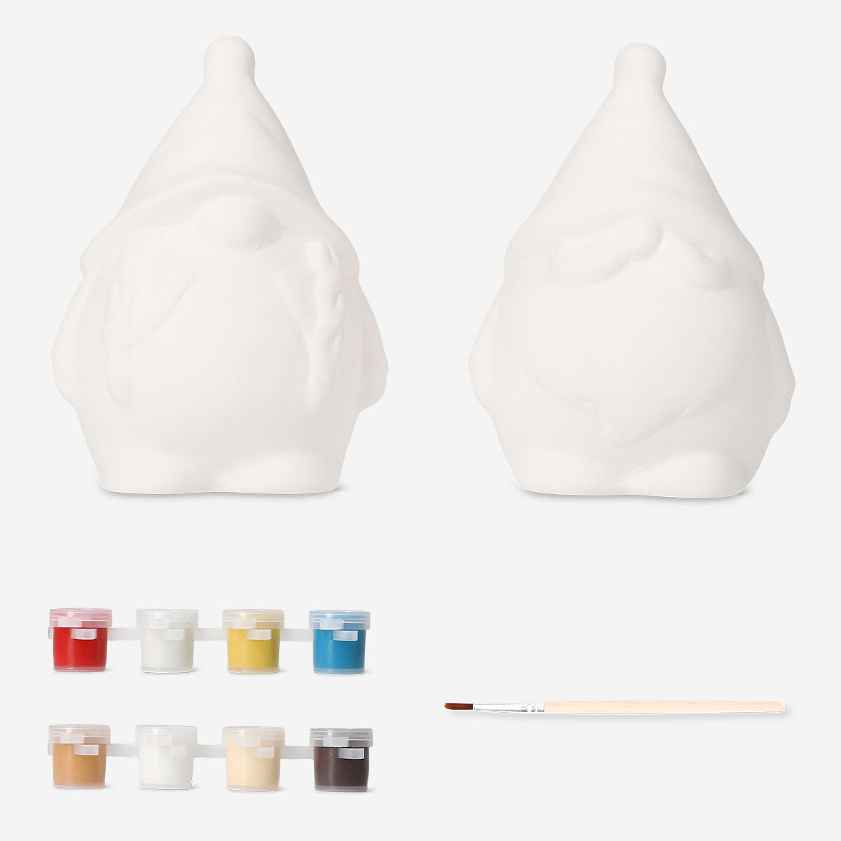 Colorful DIY Christmas elves hobby kit by Flying Tiger Copenhagen with materials for crafting festive elf decorations.