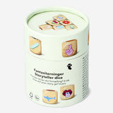 Flying Tiger Copenhagen storyteller dice game with colorful multi-sided dice for storytelling and creative play.