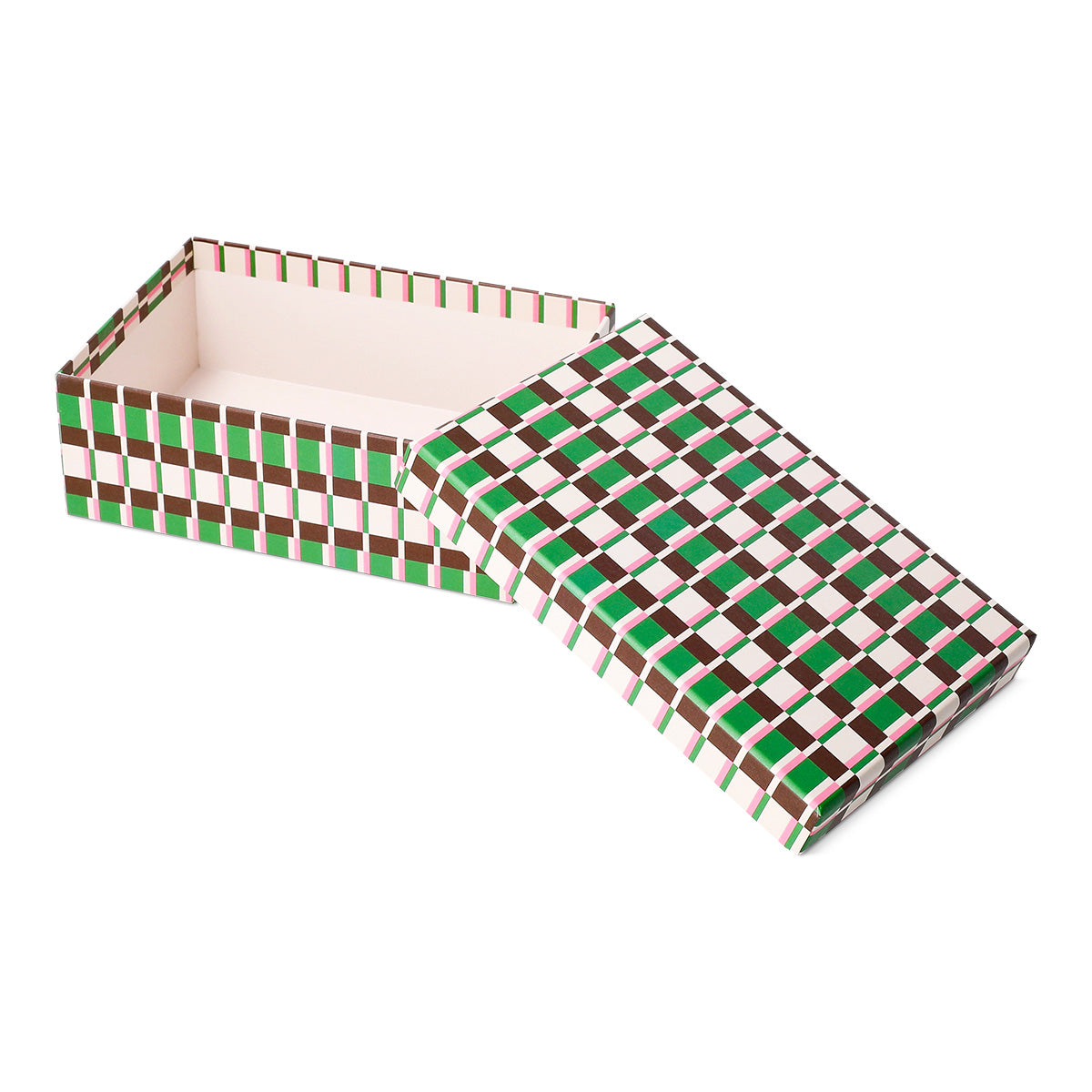 Flying Tiger Copenhagen geometric print storage box, 17x20 inches, ideal for organizing home essentials.