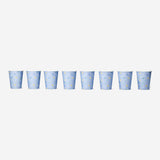 Set of four blue confetti paper cups for parties, made by Flying Tiger Copenhagen, perfect for festive celebrations.