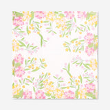 Set of two Flying Tiger Copenhagen floral fabric napkins with colorful flower patterns, ideal for home table settings.