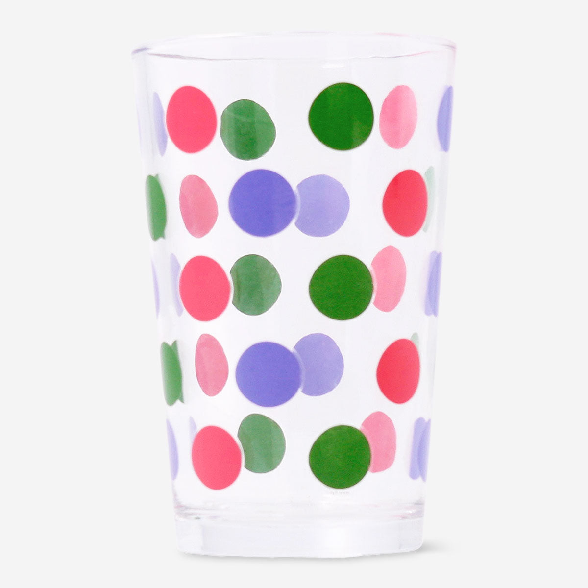 Clear 220ml drinking glass with dotted design from Flying Tiger Copenhagen, perfect for kitchen use.