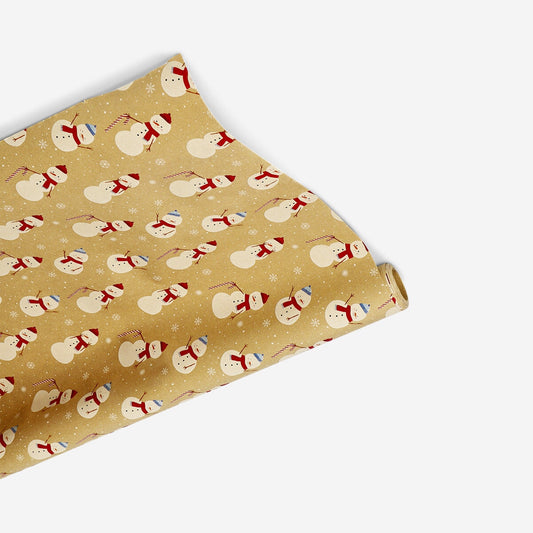 500 cm craft wrapping paper - Big snowmen motif