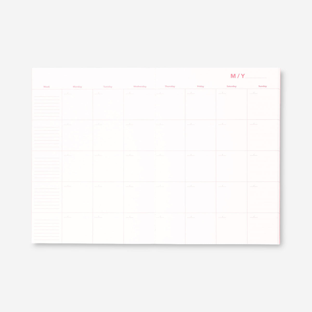 Flying Tiger Copenhagen B5 floral monthly planner with colorful floral cover and weekly layout for office organization.
