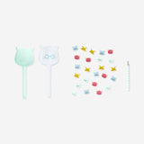 Pencil with mini cat erasers