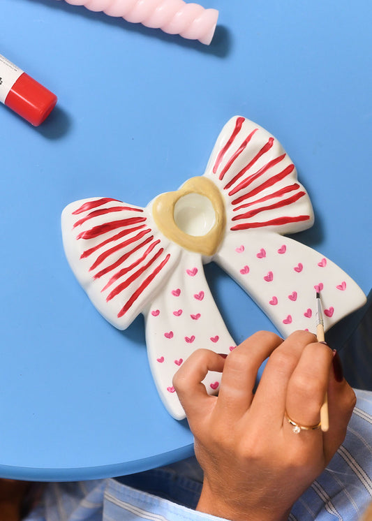 DIY keramikbåge ljusstake med färg