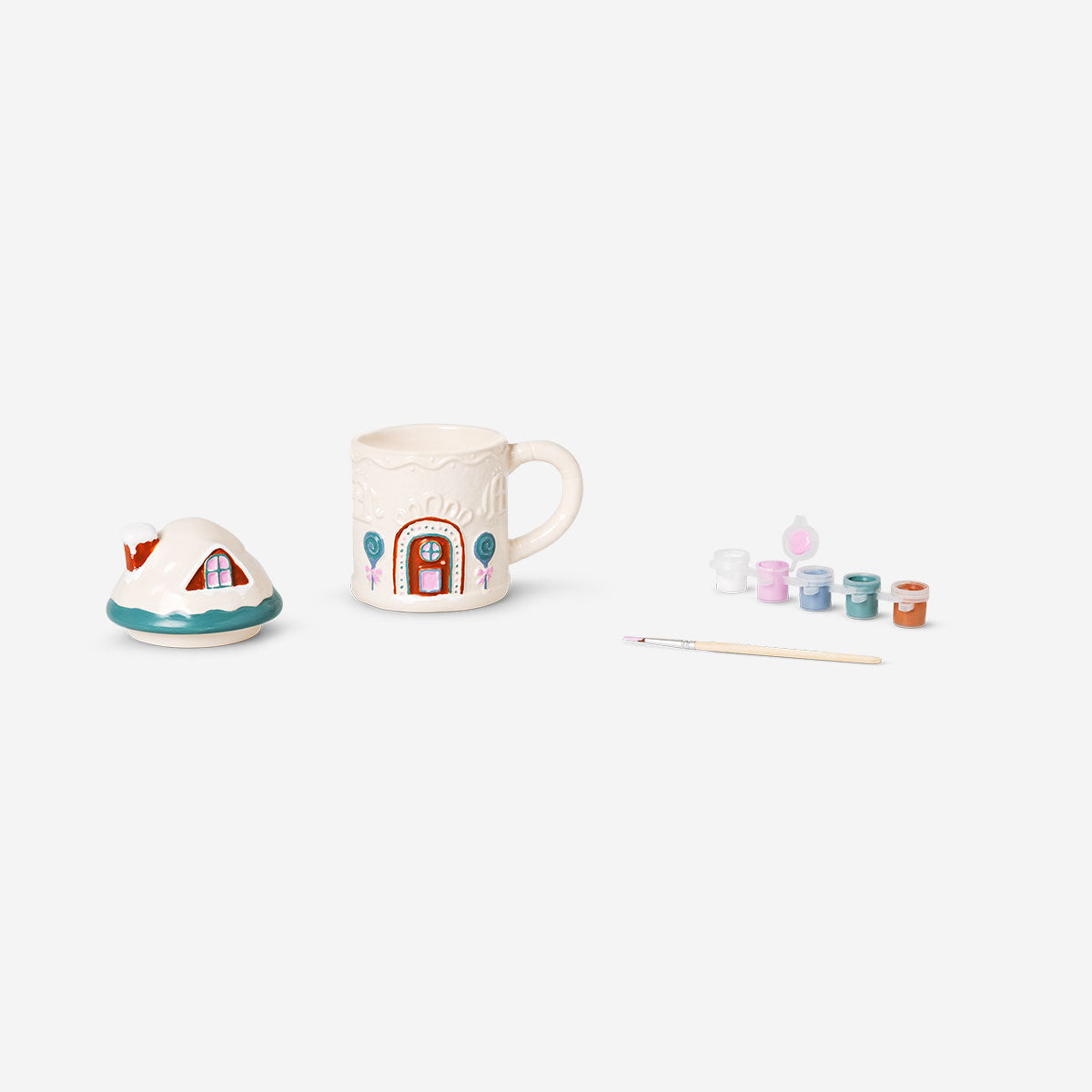 DIY house mug by Flying Tiger Copenhagen, 300 ml ceramic mug with house-themed design for hobby and craft enthusiasts.
