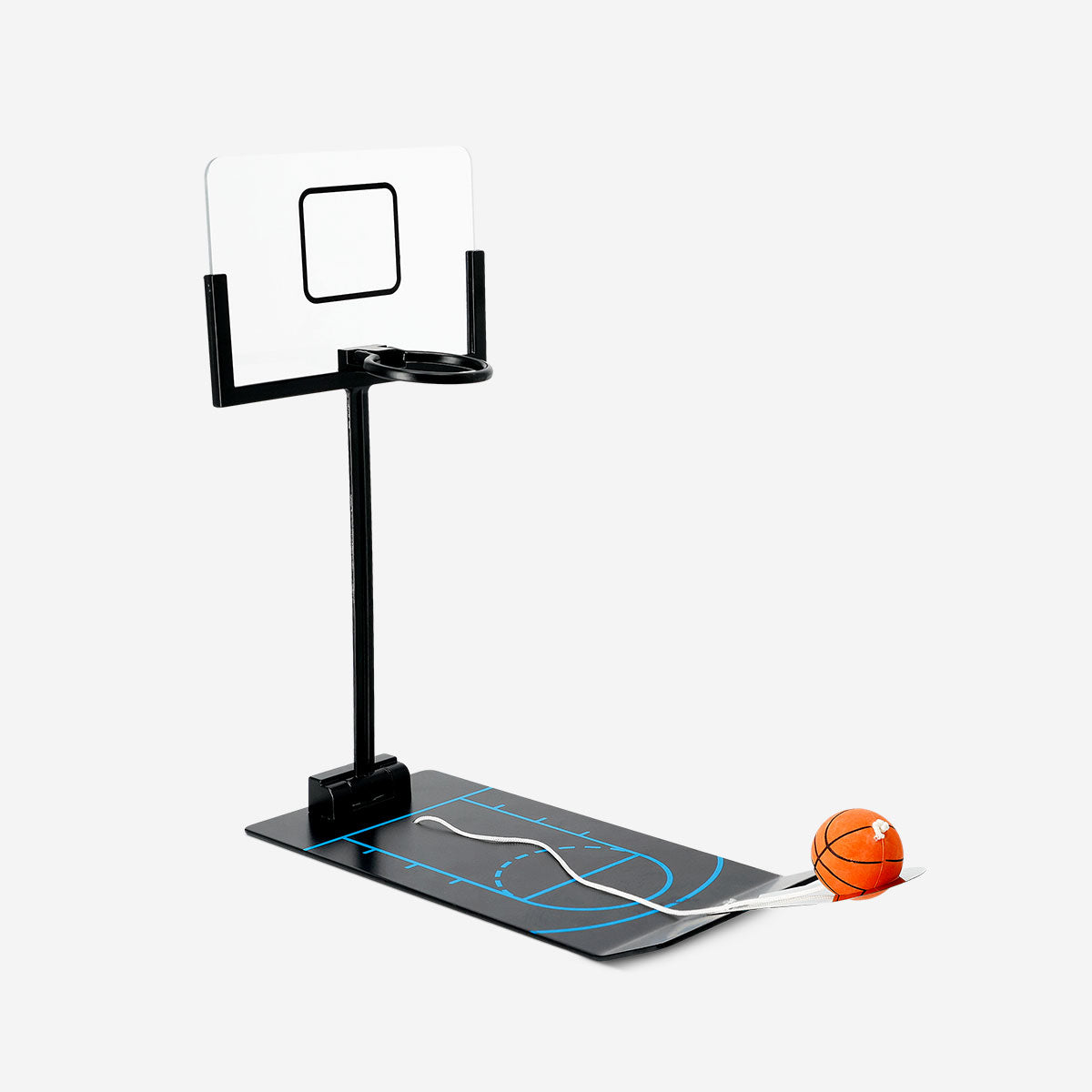 Metal tabletop basketball game by Flying Tiger Copenhagen featuring a mini basketball hoop and ball for fun indoor play.