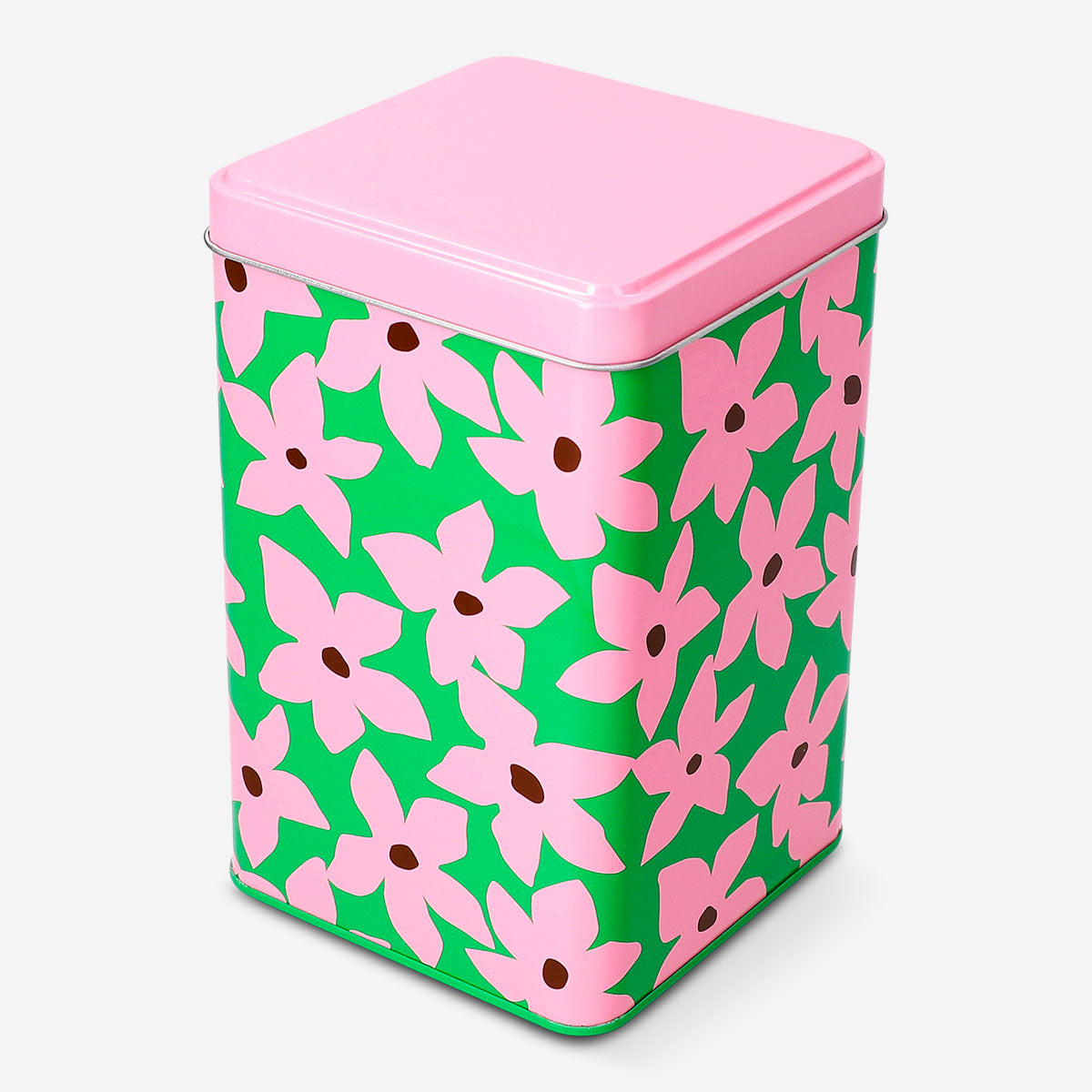 Storage tin with floral print - 16 cm