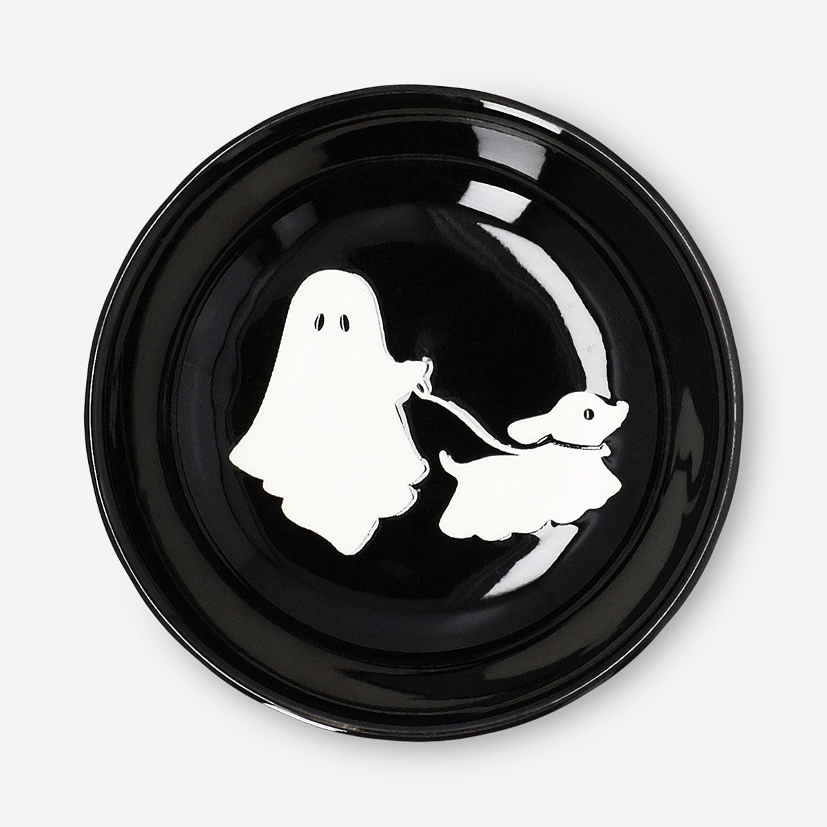 Kitchen bowl from Flying Tiger Copenhagen with a debossed ghost print, 14 cm diameter, ideal for spooky-themed tableware.