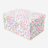 Colorful floral storage box from Flying Tiger Copenhagen, 17x24 cm, featuring vibrant multi-colored flower patterns for home organization.