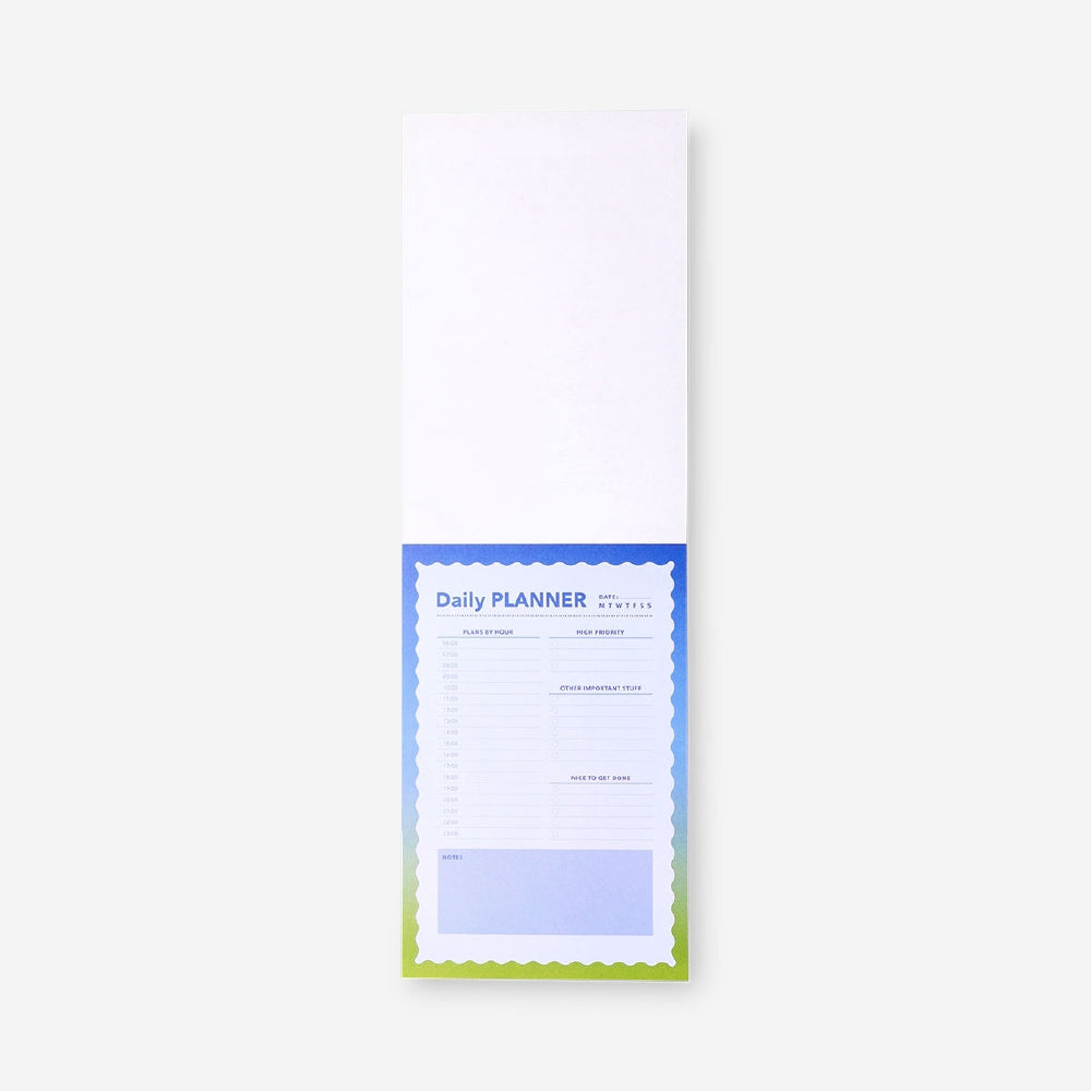 Blue Flying Tiger Copenhagen daily planner notepad for office use, featuring a neatly organized layout and compact design.