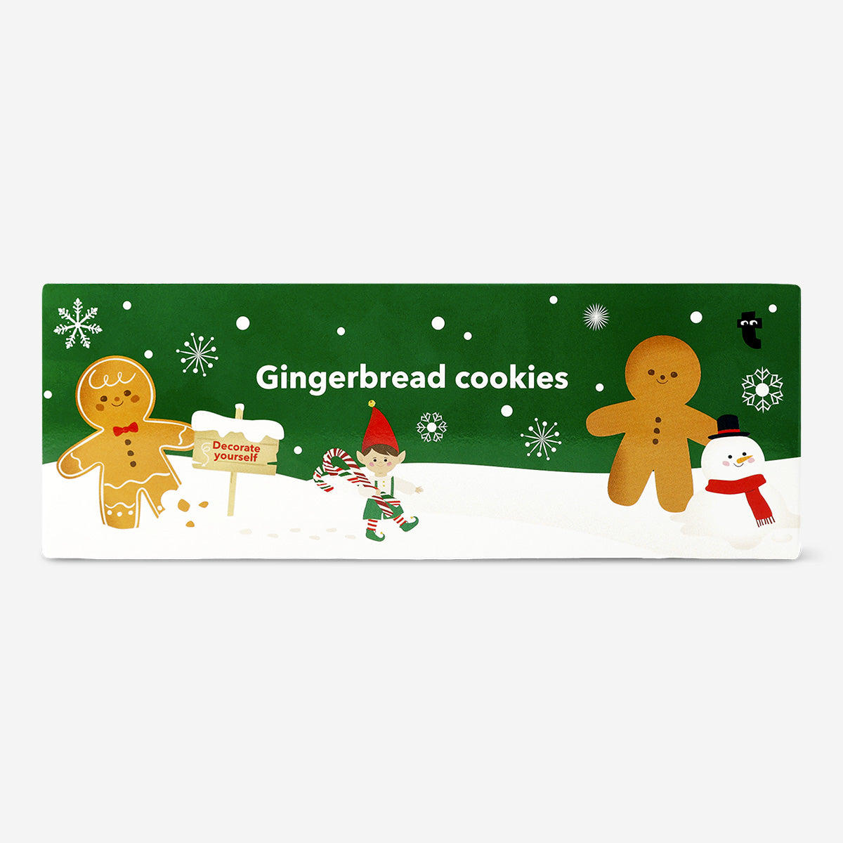 Chocolate gingerbread people cookies from Flying Tiger Copenhagen, decorated with colorful icing and festive details.