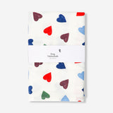 Flying Tiger Copenhagen heart-patterned tablecloth, 140x220 cm, featuring a charming design perfect for home dining or special occasions.