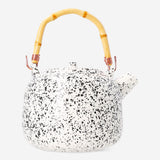 Flying Tiger Copenhagen 800 ml teapot with bamboo handle, kitchenware featuring a ceramic body and natural bamboo grip.
