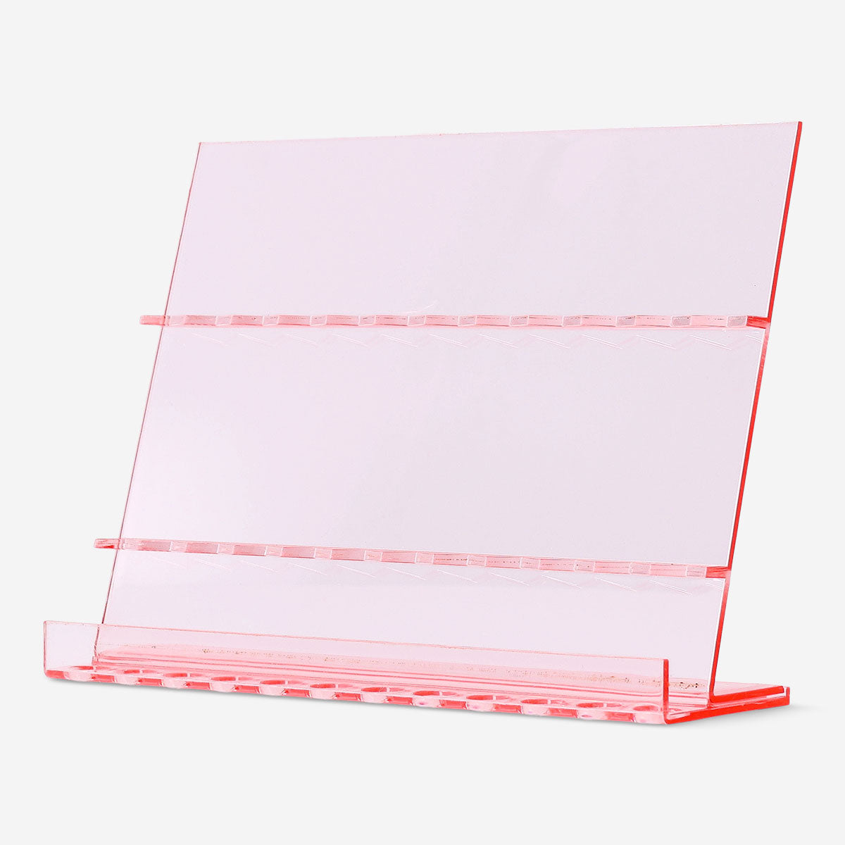 Clear cosmetic organizer for makeup brushes by Flying Tiger Copenhagen, 6x14x18 cm, with compartments for beauty tools.