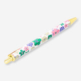 Flying Tiger Copenhagen multi-colored floral ballpoint pen for office use, featuring vibrant flower designs on a sleek pen body.