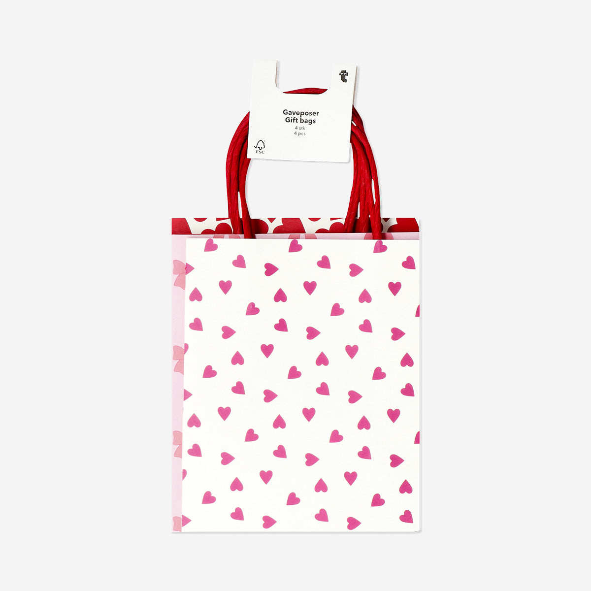 Gift bags with hearts - 4 pcs