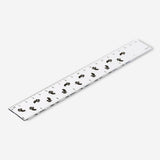Transparent 20cm office ruler by Flying Tiger Copenhagen, featuring clear plastic with precise measurement markings.