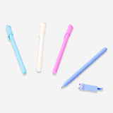 Set of four Flying Tiger Copenhagen ballpoint pens with playful cat toppers, ideal for office or writing use.