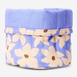 Flying Tiger Copenhagen floral print textile storage basket, 14 cm, ideal for organizing small items in home decor.