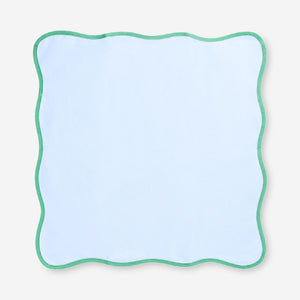 Pair of blue fabric napkins with scalloped edges from Flying Tiger Copenhagen, perfect for home table decor, set of two.